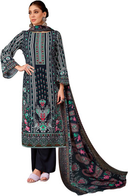 DRAVINAM Trends Viscose Rayon Embroidered Salwar Suit Material
