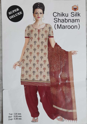 Paras fashions Silk Blend Printed Salwar Suit Material
