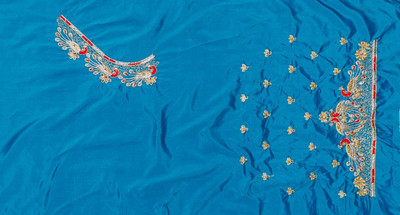 The White Rabbit Art Silk Embroidered Blouse Material