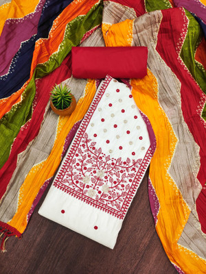 Jaipur Kurti Silk Blend Floral Print Salwar Suit Material