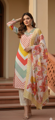 STALWART36 Pure Cotton Embroidered Salwar Suit Material