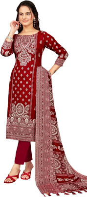 DRAVINAM Trends Wool Embroidered Salwar Suit Material