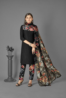 Varishtaa Cotton Blend Printed, Self Design, Geometric Print Salwar Suit Material