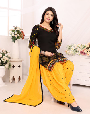 SIMPLYETHNIC Crepe Self Design Salwar Suit Material