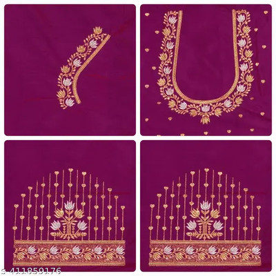 wizulo trendz Silk Blend Embroidered Blouse Material