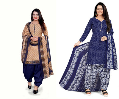 PARADISE PRINTS Cotton Blend Printed Salwar Suit Material