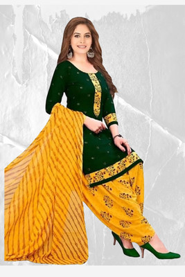 YASHIKA Crepe Solid, Floral Print, Printed, Geometric Print Salwar Suit Material