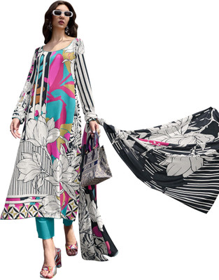 DRAVINAM Trends Wool Embroidered Salwar Suit Material