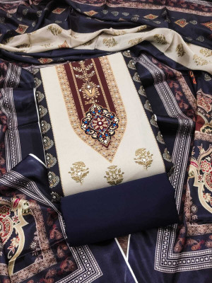 RUDRAA FAB Crepe Printed Salwar Suit Material