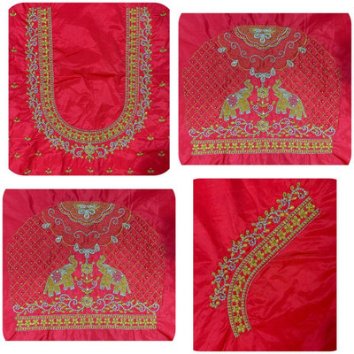 VLIPCARTZ Pure Silk Embroidered, Embellished Blouse Material