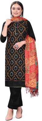 HERE&NOW Cotton Blend Embroidered Salwar Suit Material