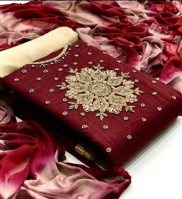 NEWHLSILKMILLS Pure Cotton Embroidered Salwar Suit Material