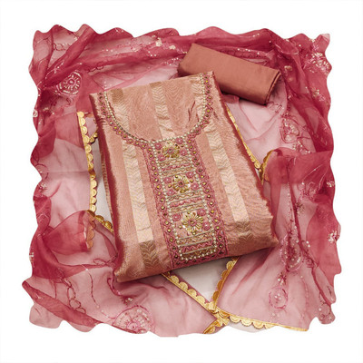 NEGRONI Organza Embroidered Salwar Suit Material