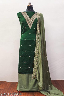 Hidhasha Cotton Silk Embellished Salwar Suit Material