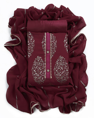 Sun Fashion And Lifestyle Georgette Embroidered Salwar Suit Material