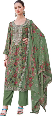 DRAVINAM Trends Viscose Rayon Embroidered Salwar Suit Material