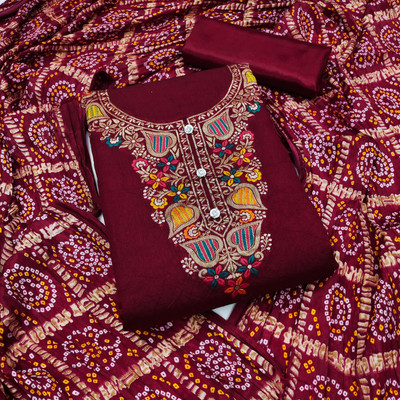 manvaa Jacquard Embellished Salwar Suit Material