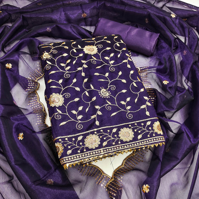 ShopGlobal Net/Lace Embroidered Salwar Suit Material
