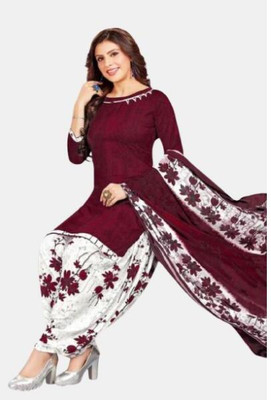EverEthnic Cotton Blend Printed Salwar Suit Material