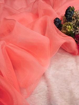 ramiv vastra Organza Solid Multipurpose Running Fabric