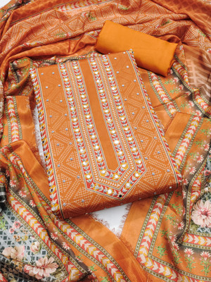 Nayanthara Trends Silk Blend Printed Salwar Suit Material