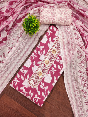 PANZORA Cotton Blend Printed Salwar Suit Material