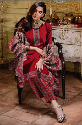 GC80 BY GAURI COLLECTION Wool Embroidered Salwar Suit Material