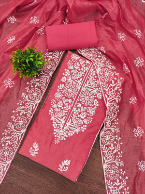 ShopGlobal Cotton Blend Embroidered Salwar Suit Material