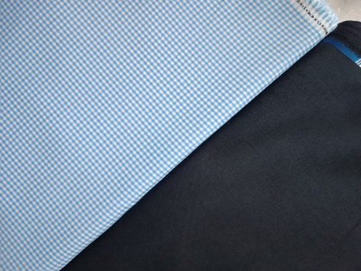 s n textiles Cotton Blend Solid, Checkered Shirt & Trouser Fabric