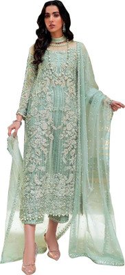 Uday art Net/Lace Embroidered Salwar Suit Material