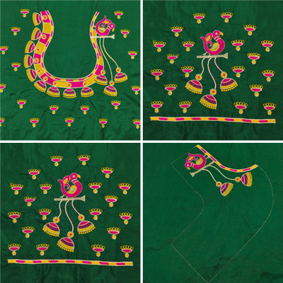 RAJVILASH Cotton Silk Embroidered Blouse Material