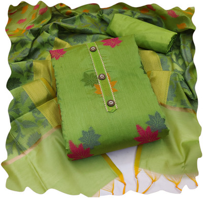 DnVeens Chanderi Printed Salwar Suit Material