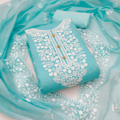 Nayanthara Trends Chanderi Embroidered Salwar Suit Material