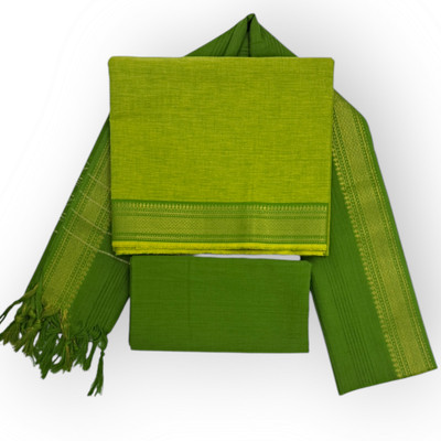 SHREE MAHAVEER HANDLOOMS Pure Cotton Self Design Salwar Suit Material