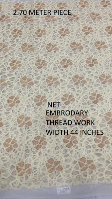 SATKAAR FASHIONS Net/Lace Embroidered Multipurpose Running Fabric