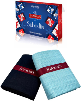 JHABAK'S Cotton Blend Solid, Self Design Shirt & Trouser Fabric