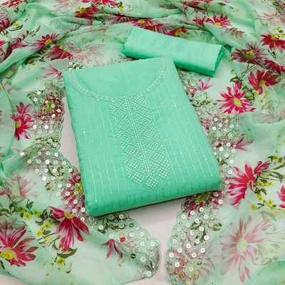 Vedanya Creation Pure Cotton Embellished Kurta & Churidar Material