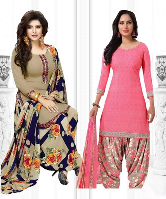 ANIRAV Crepe Floral Print Salwar Suit Material