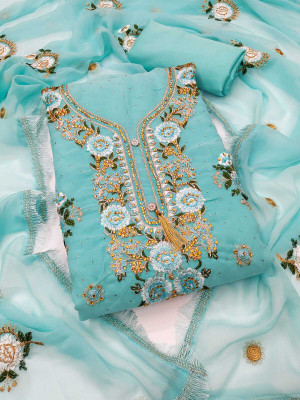 ICCHIT FAL Georgette Embroidered Salwar Suit Material