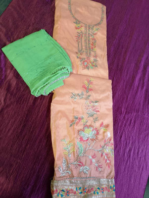 Om Online Cotton Silk Solid Multi-purpose Fabric