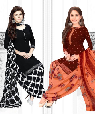 Caoimhe Crepe Solid, Printed Salwar Suit Material