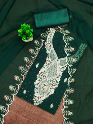 PandadiSaree Georgette Embroidered Salwar Suit Material