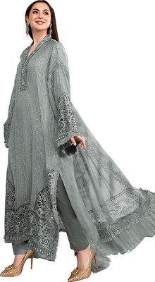 VIBHULEHENGA Georgette Embroidered Salwar Suit Material