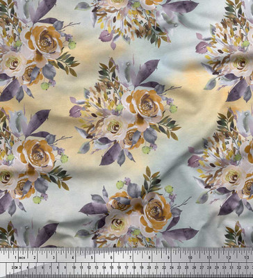 Soimoi Pure Cotton Floral Print Multi-purpose Fabric