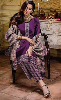 GC80 BY GAURI COLLECTION Wool Embroidered Salwar Suit Material