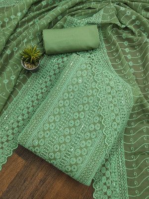 HouseOfCommon Georgette Embroidered Salwar Suit Material