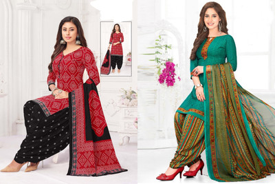 laxmi creation Crepe Printed Salwar Suit Material