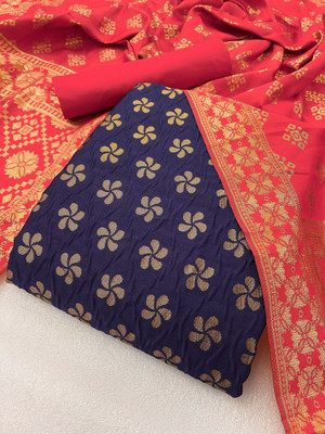 nikchi hub Art Silk Self Design Kurta with Jacket & Bottom Material