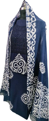 minerva creation Cotton Blend Embroidered Salwar Suit Material