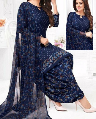 S Creation Crepe Printed Salwar Suit Material